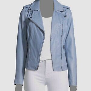 Neiman Marcus Women's Blue Moto Jacket